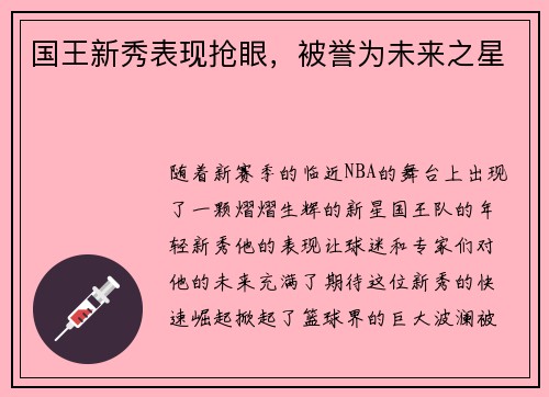 国王新秀表现抢眼，被誉为未来之星